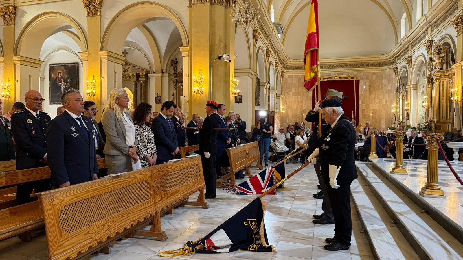 British expats and locals observe a minute's silence during Poppy Day in Torrevieja