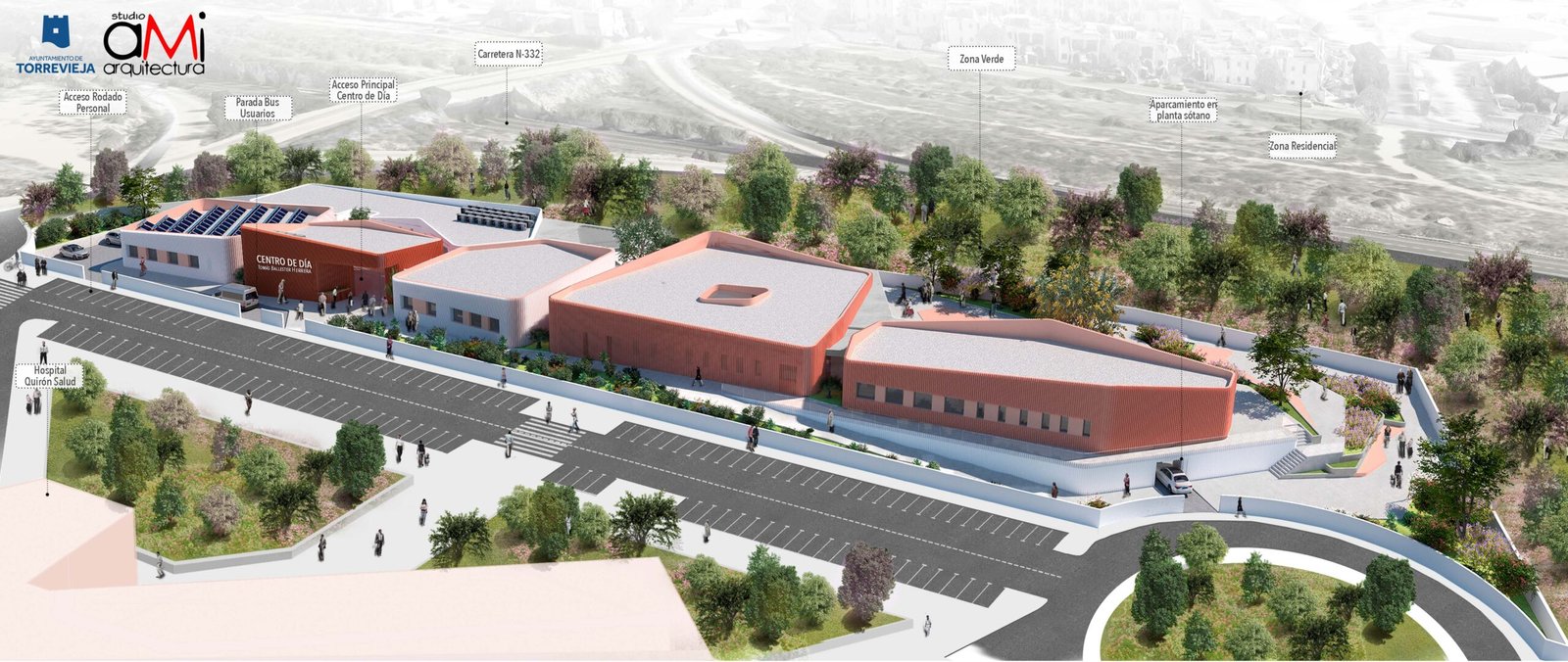 Interior render of therapy and activity areas in the new Alzheimer centre Torrevieja