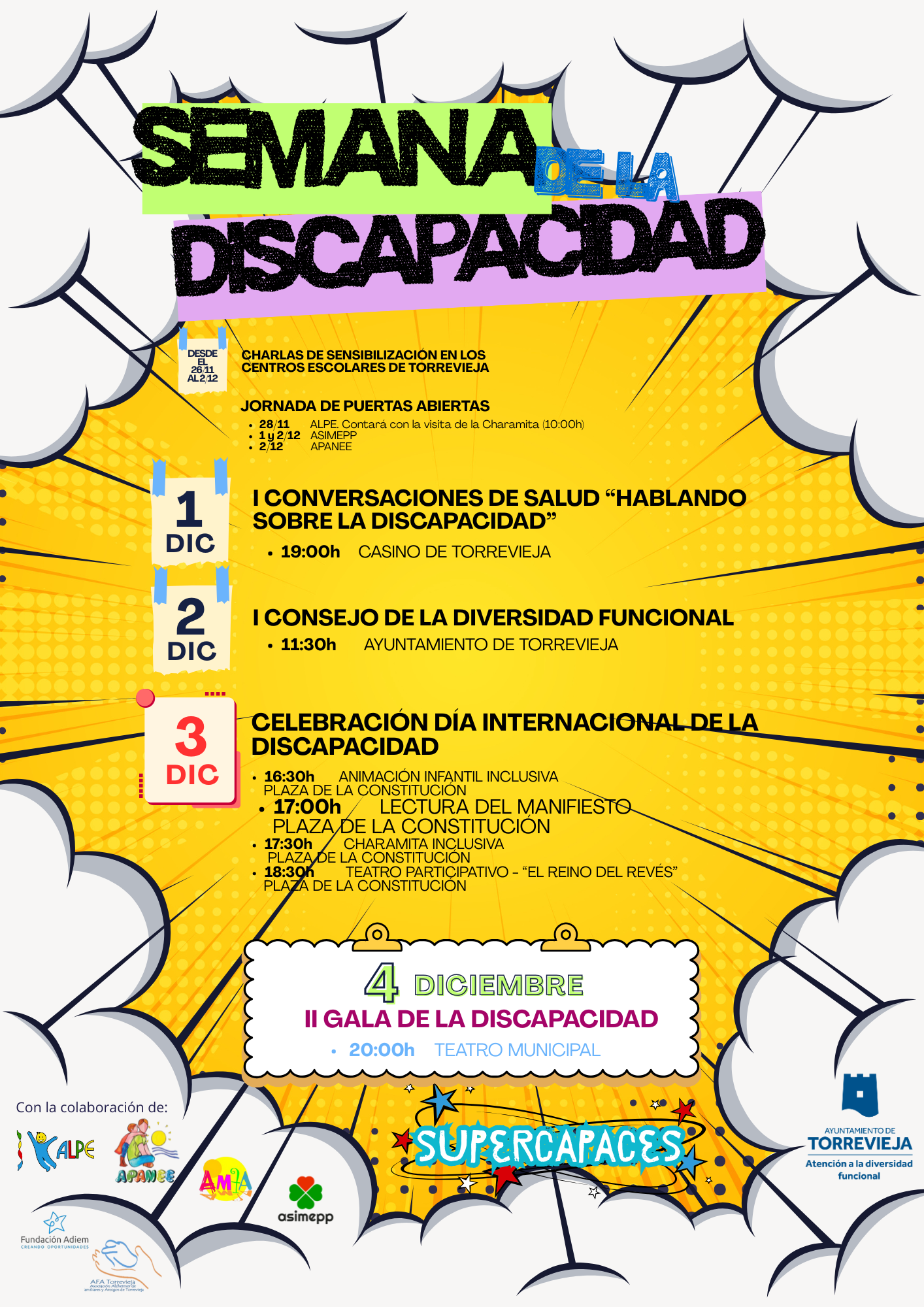 Official programme poster for the International Week of Persons with Disabilities 2025 in Torrevieja