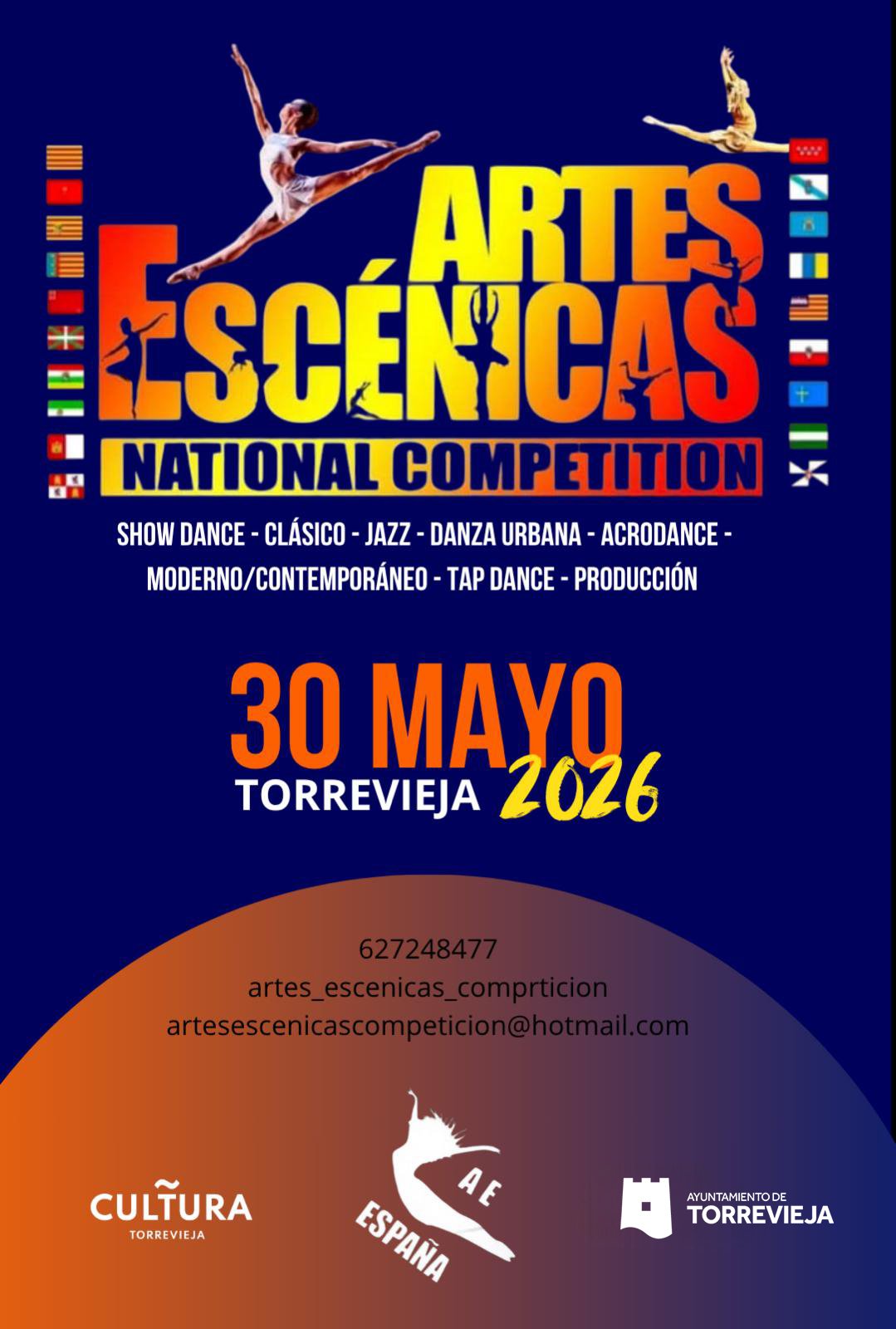 Poster for the National Dance Competition and weekend events in Torrevieja