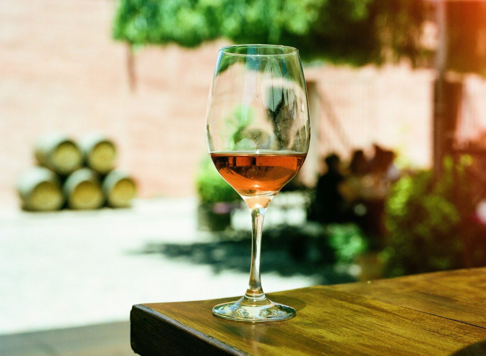 Bottle and glass of Spanish rosé
